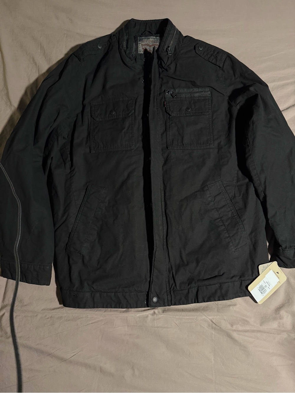 Levis Mens Washed Cotton Two Pocket Military Jacket